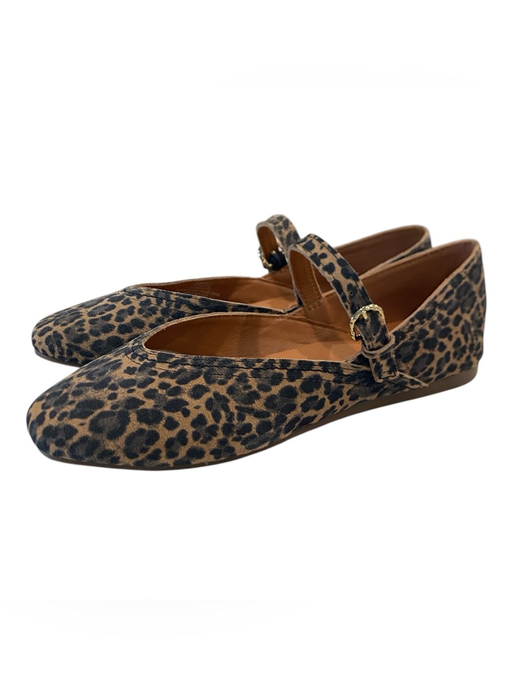 Lucky Brand Ambella Leopard Print Mary Jane Flats - Women's New in Box